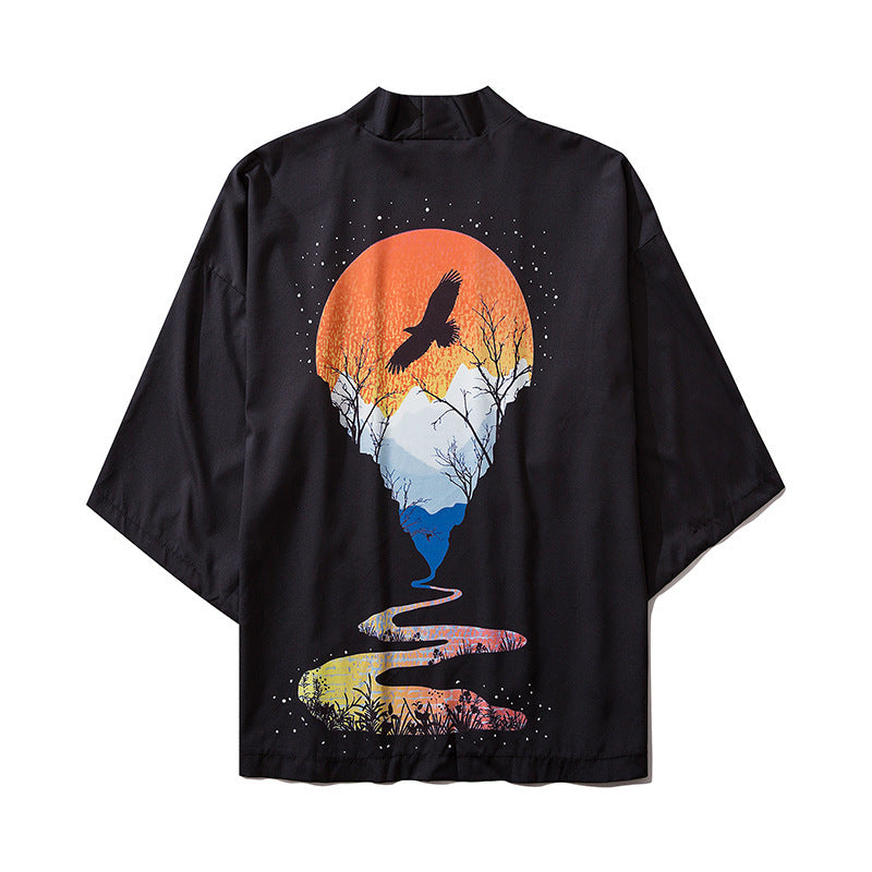 Sora Flow – Three-Quarter Sleeve Kimono