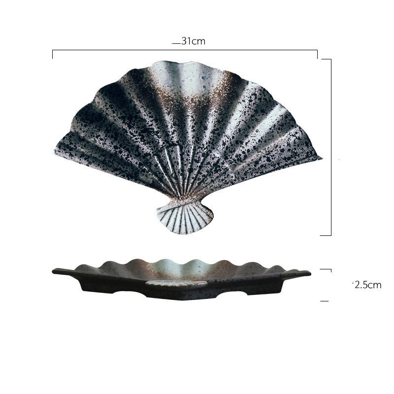 Sensu Ceramic Plate And flat Plate - 扇子プレート