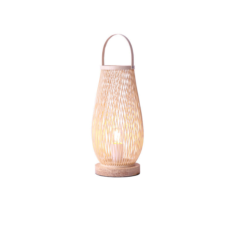 Zen Glow Bamboo Weave Bedside Lamp