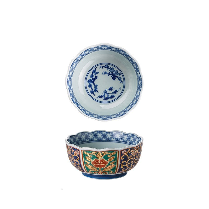 Arita Yaki Floral Porcelain Soup Bowl