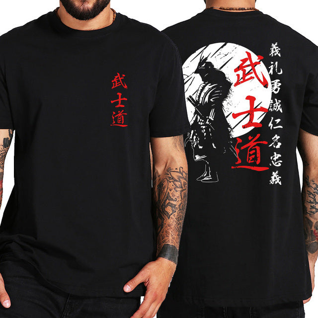 Japanese Samurai Spirit T-shirt|サムライプリントシャツ
