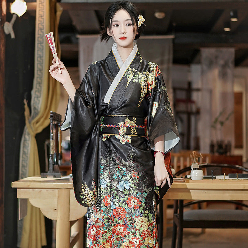 Japanese Satin Plus Size Kimono – Elegant & Cool