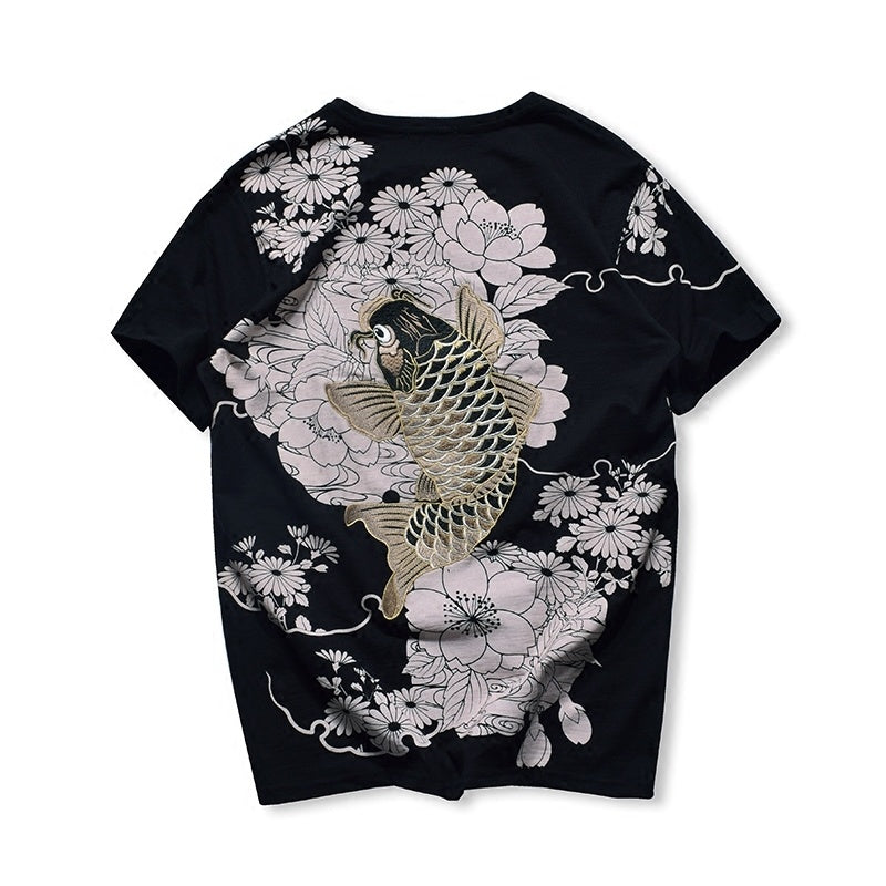 Sakura Koi Embroidered Short Sleeve