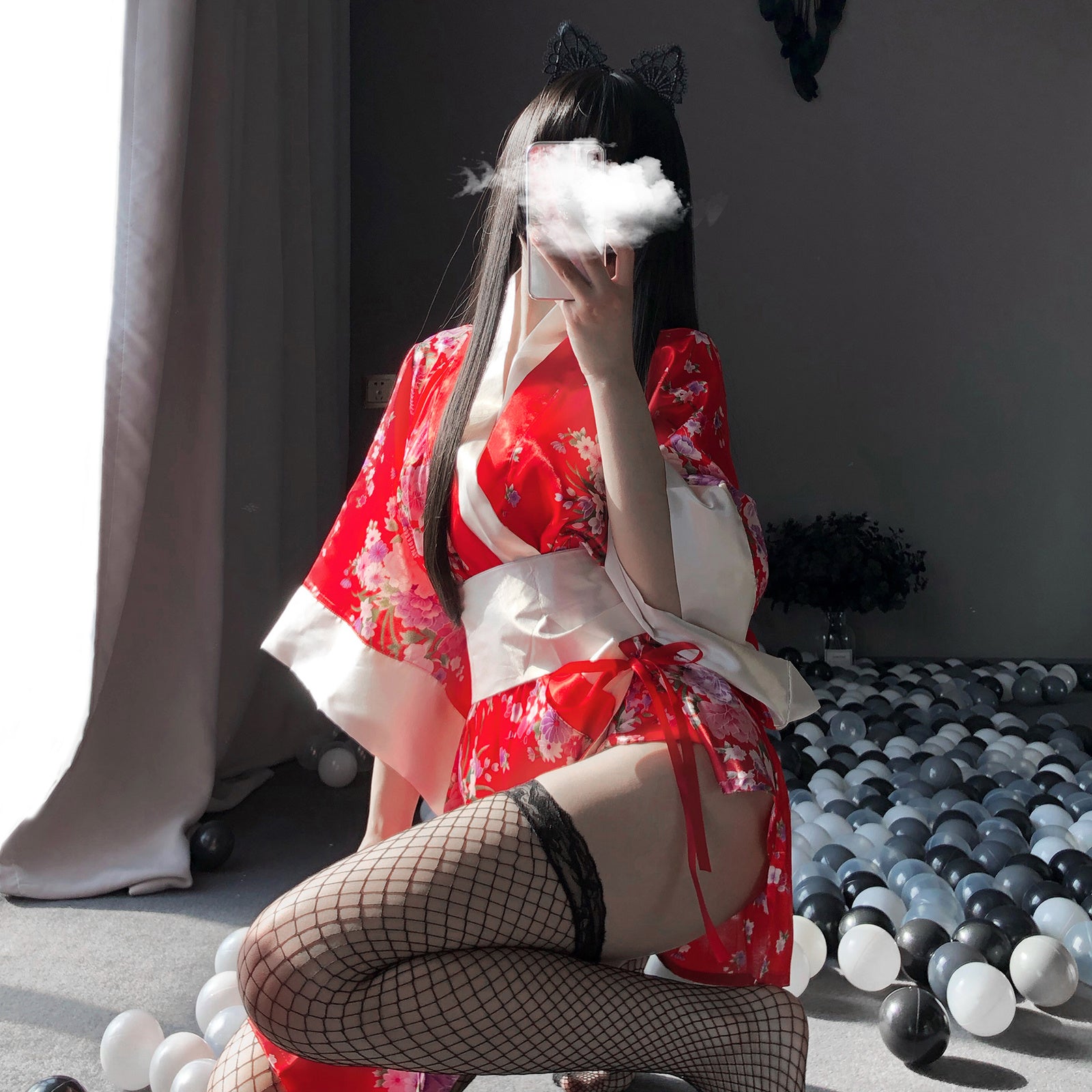 Midnight Blossom Kimono Set｜深夜の花 着物セット
