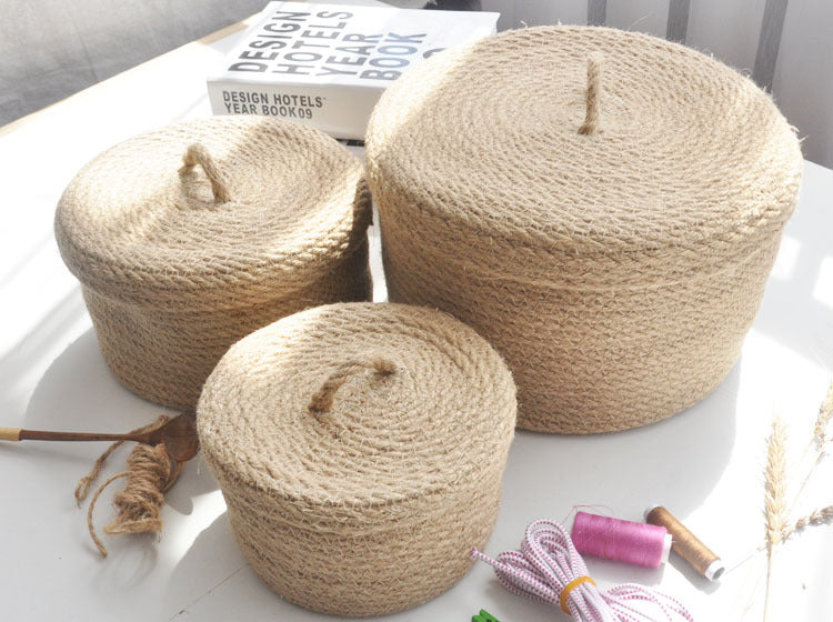 Zen Linen Covered Storage Basket – Japanese Style Organizer