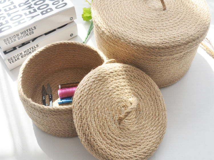 Zen Linen Covered Storage Basket – Japanese Style Organizer