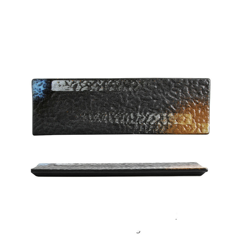 Zen Harmony Hand-Painted Long Ceramic Sushi Plate