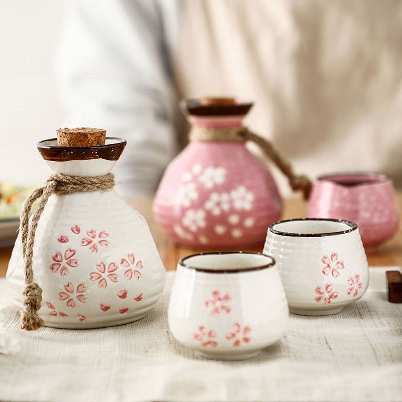 Sakura Whisper Ceramic Sake Flask