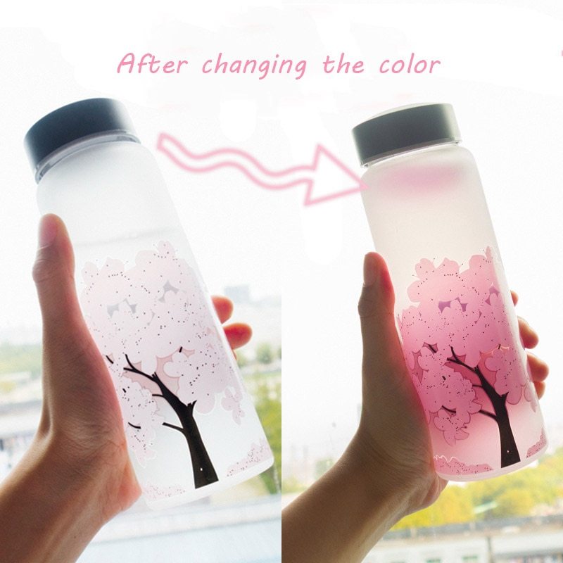 Sakura Bloom Color-Changing Glass Bottle｜桜の彩り 変化グラスボトル