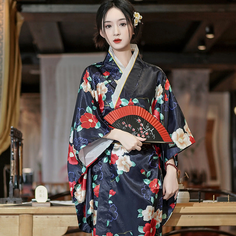 Japanese Satin Plus Size Kimono – Elegant & Cool
