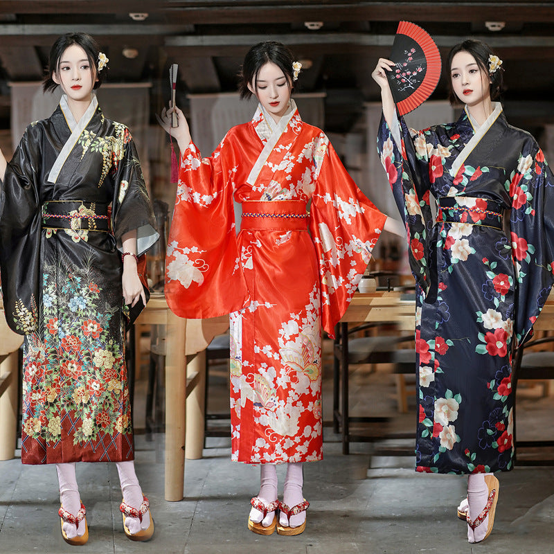 Japanese Satin Plus Size Kimono – Elegant & Cool